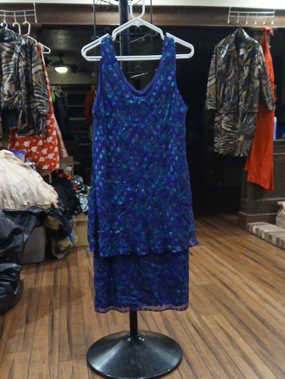 Patra Blue and Teal Layered Sleeveless Dress